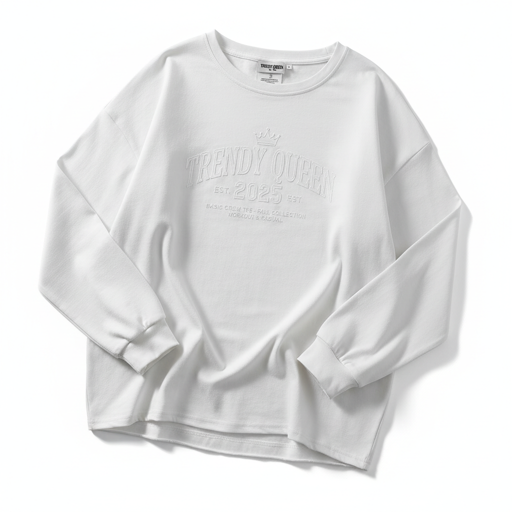 Trendy Queen Oversized Long Sleeve T-Shirt - Y2K Basic Tee