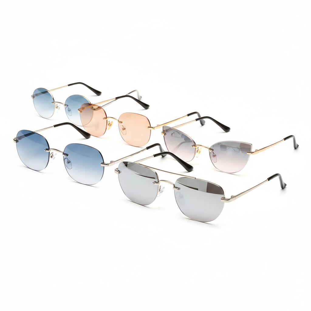 5pcs Frameless Metal Fashion Glasses Set