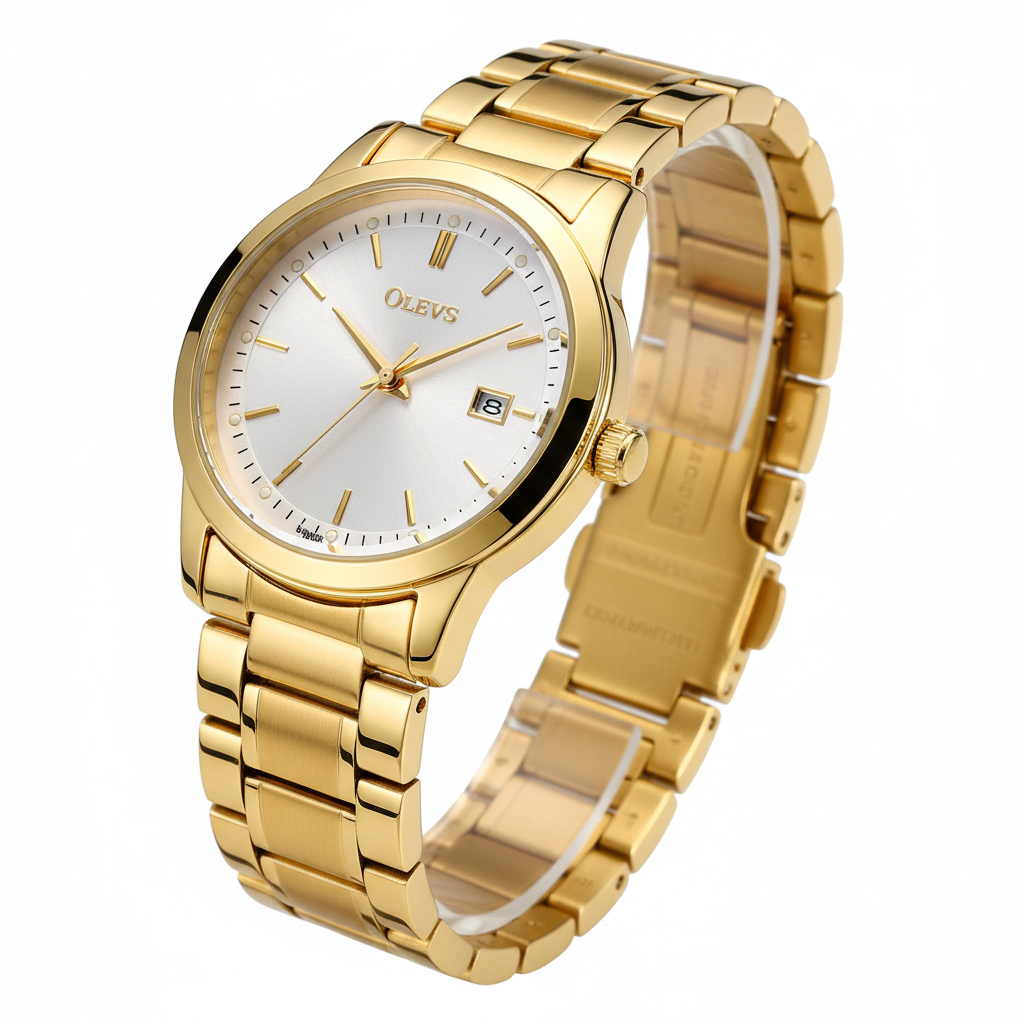 OLEVS Golden Watch for Women - Elegant Waterproof Quartz Wristwatch
