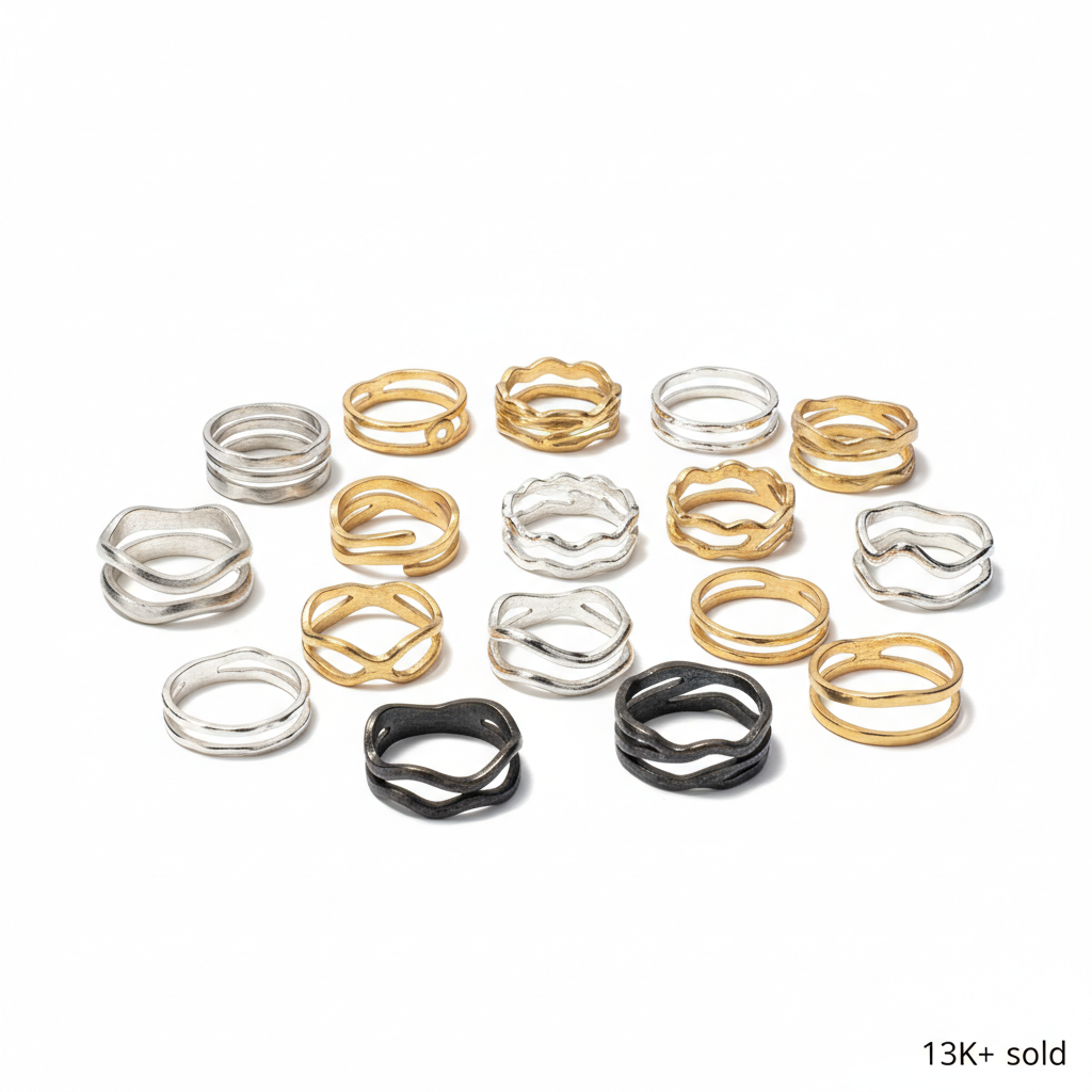24pcs Stackable Rings Set - Twisted Irregular Designs