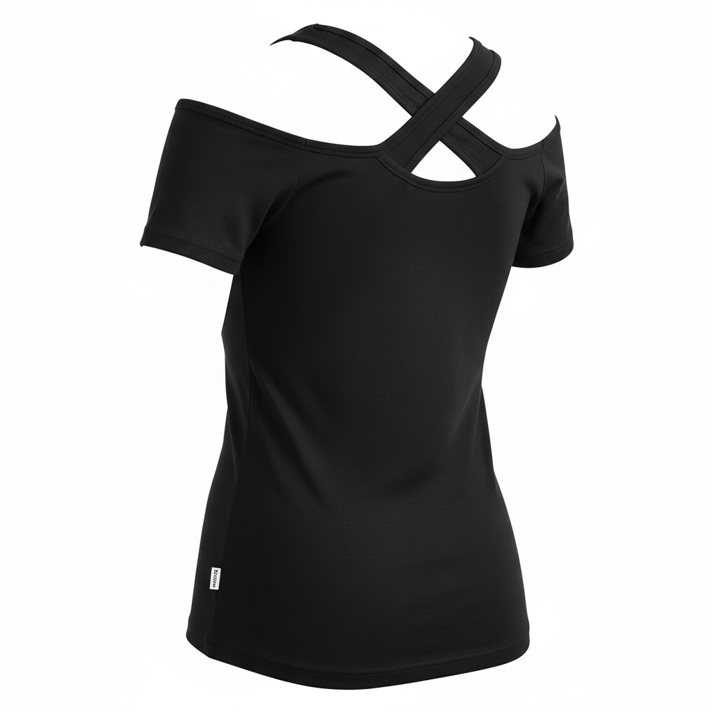 Seeslim Y2k Off Shoulder Cross T-Shirt