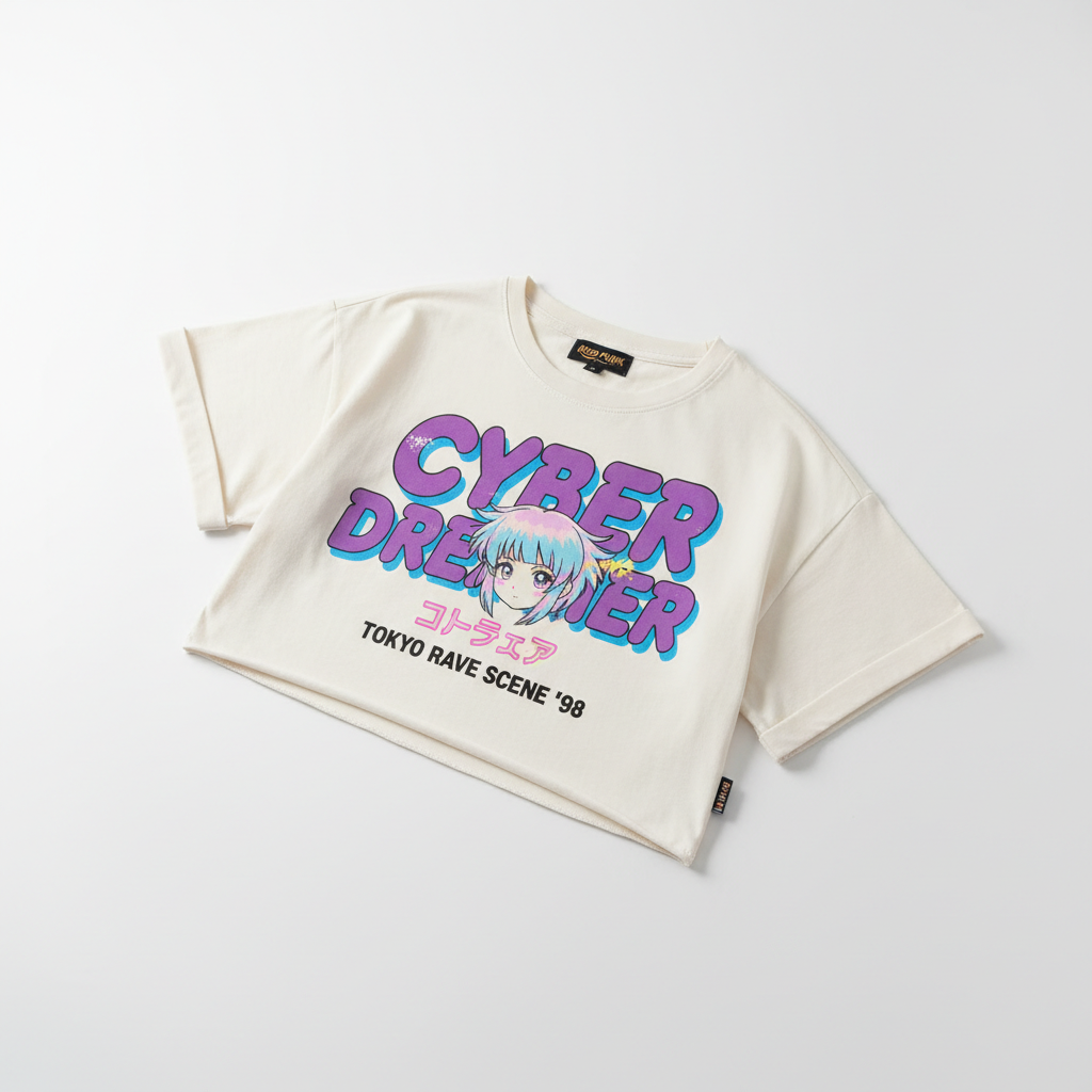 Y2k Anime Streetwear Crop Tee - Harajuku Vintage Top